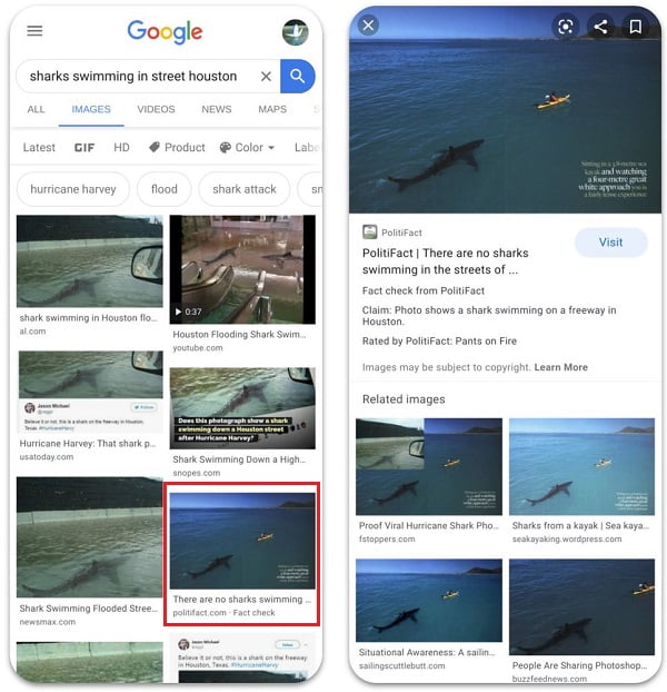 Google adiciona novos rótulos de verificação de fatos aos resultados de pesquisa de imagens 2